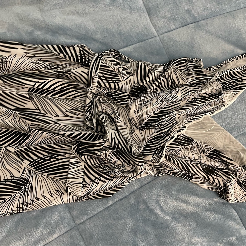 Lemon Tart black and white tropical jumpsuit XL 16